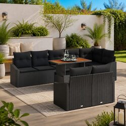 9-Piece Poly Rattan Sofa Set: Specs and Features