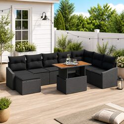 9-Piece Garden Sofa Set Specifications with Storage