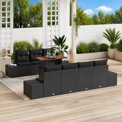 Detailed Specs for 8-Piece Garden Sofa Set: Poly Rattan & More