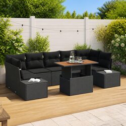 8-Piece Outdoor Rattan Sofa Dimensions and Details