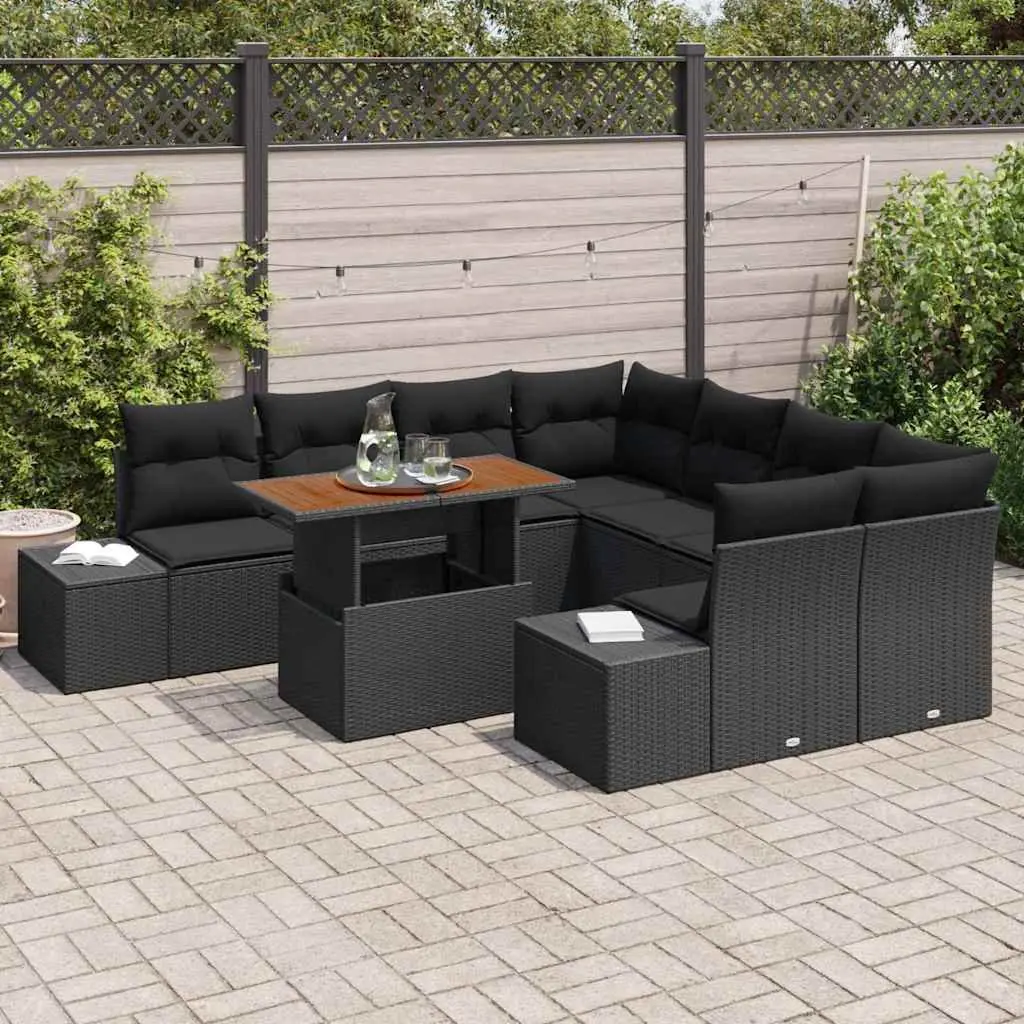 9-Piece Modular Outdoor Sofa Set with Steel Frame