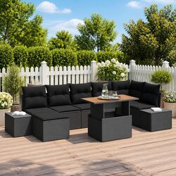 Specification-Driven 8-Piece Outdoor Sofa Set in Black