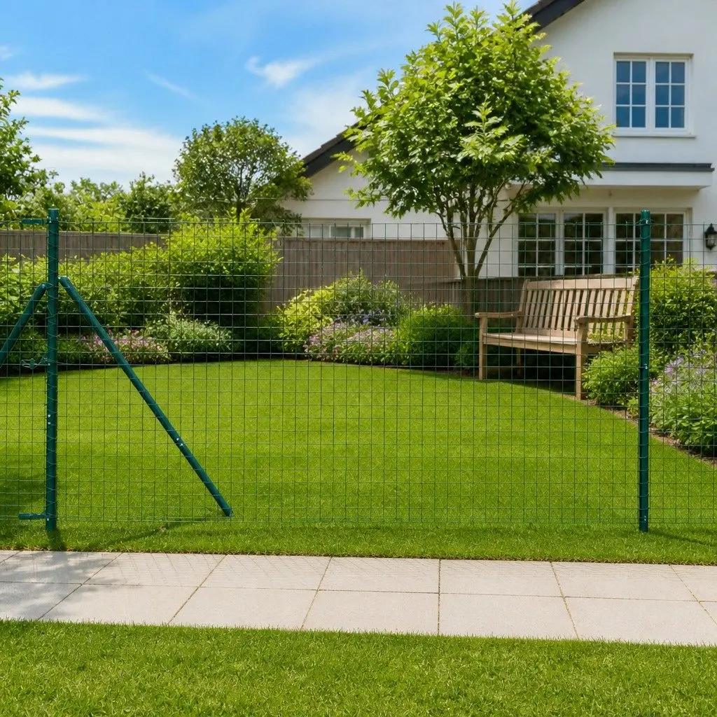 26 pcs Green Powder-Coated Steel Fence Posts