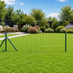Fence Panel Dimensions: 25 x 0.8 m, PVC-Coated Steel Mesh, Green