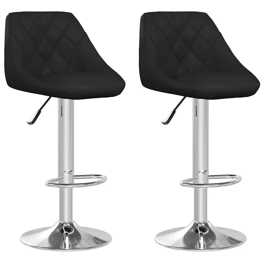 Black Faux Leather Bar Stools, 2 Pack