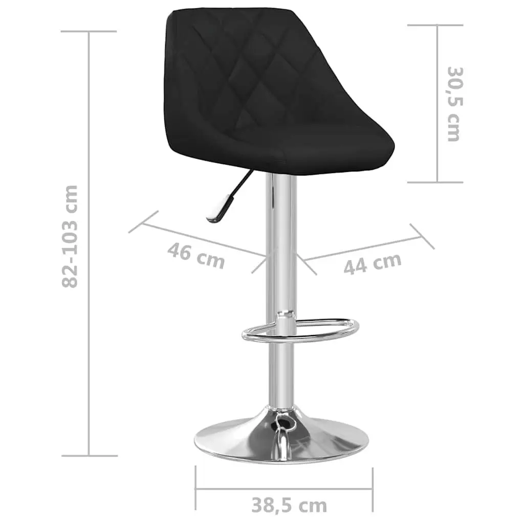 Black Faux Leather Bar Stools, 2 Pack