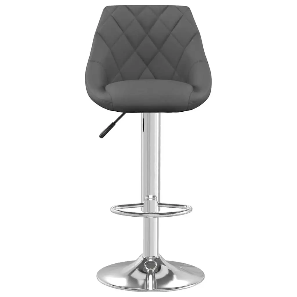 Bar Stools for Kitchen Counter 2 Piece Grey Velvet Swivel Adjustable Height