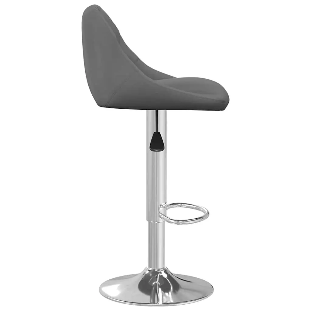 Bar Stools for Kitchen Counter 2 Piece Grey Velvet Swivel Adjustable Height