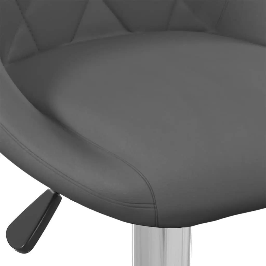 Bar Stools for Kitchen Counter 2 Piece Grey Velvet Swivel Adjustable Height