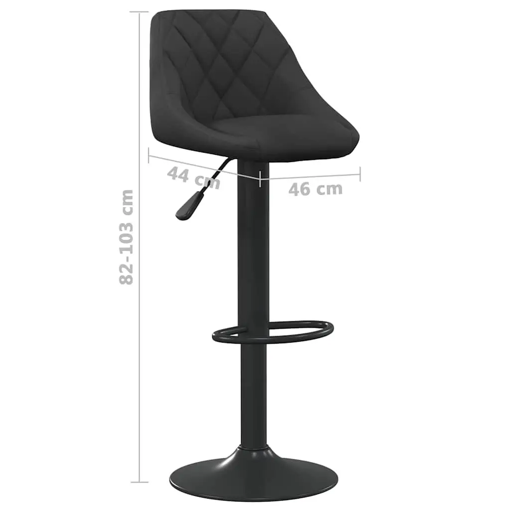 Black Velvet Swivel Bar Stool