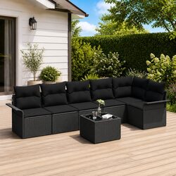 Specifications of Modular 7-Piece Black Outdoor Sofa Set