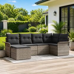 Garden Sofa Set: 6 Modular Pieces with Storage