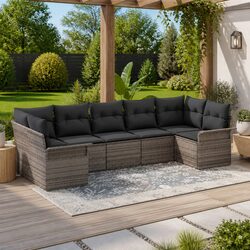 Dimensions and Materials of the 7-Piece Garden Sofa Set