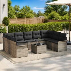 Specifications for 10-Piece Grey Modular Sofa Set