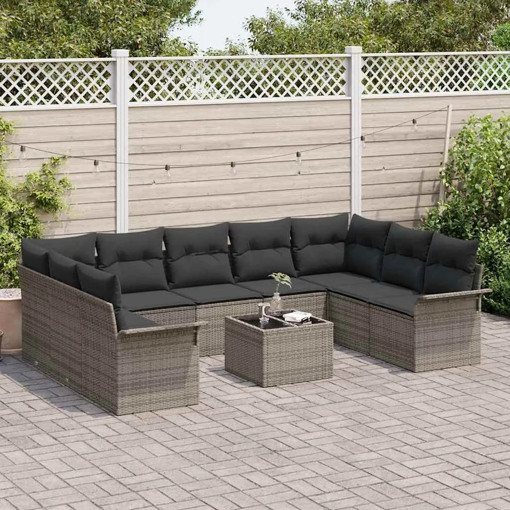 10-Piece Grey Modular Sofa Set