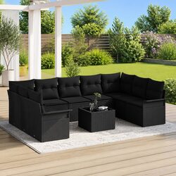 10-Piece Garden Sofa Set: Poly Rattan and Steel Frame