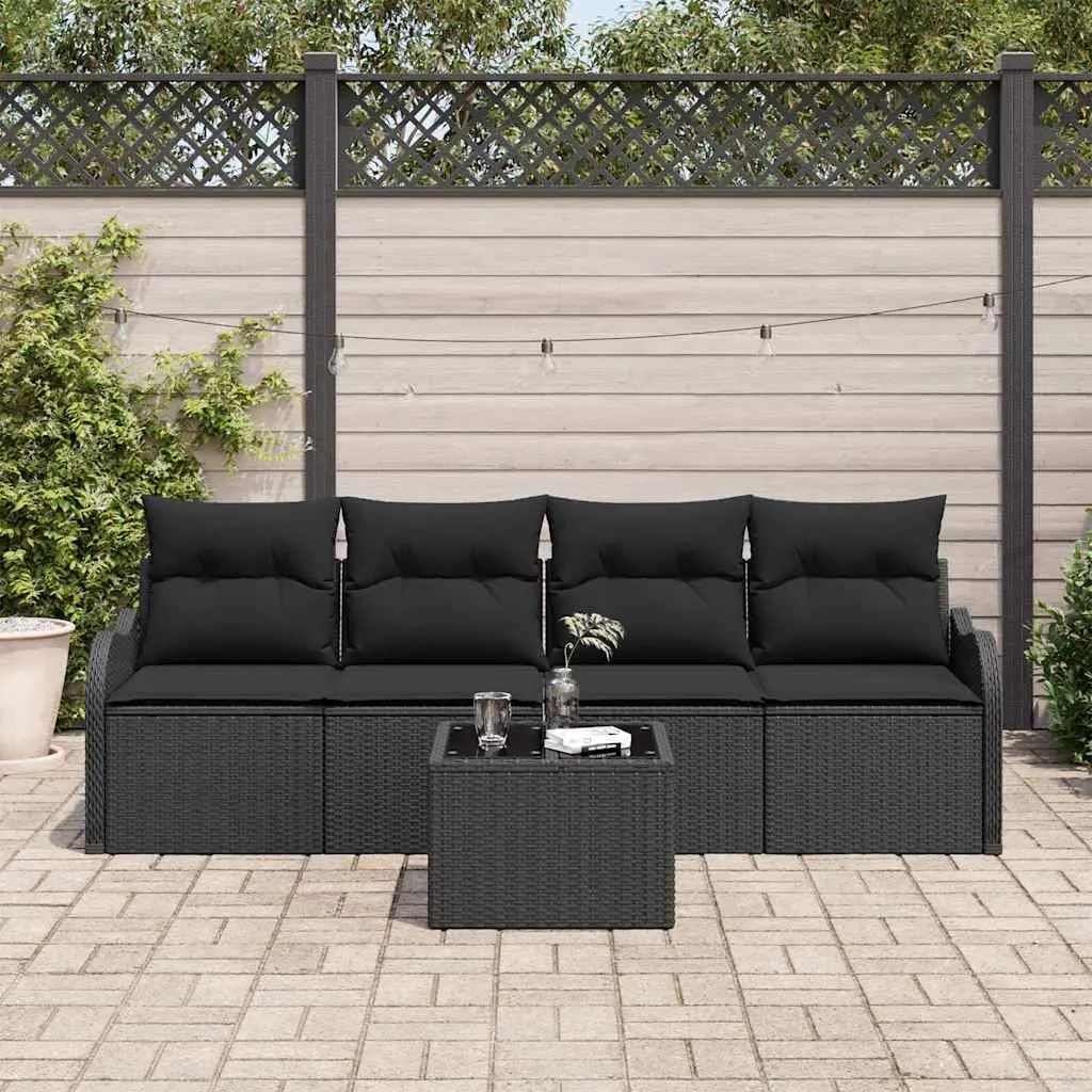 5 Piece Outdoor Sofa Set with Storage Table