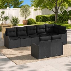Specifications of 8-Piece Garden Sofa Set in Black