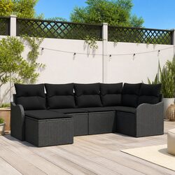 Specifications for Modular Garden Sofa Set 6 Pieces, Black