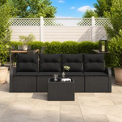 Specifications of 5-Piece Black Modular Garden Sofa Set
