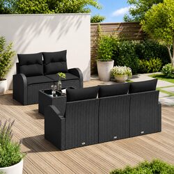 6-Piece Modular Outdoor Sofa Set with Cushions Included
