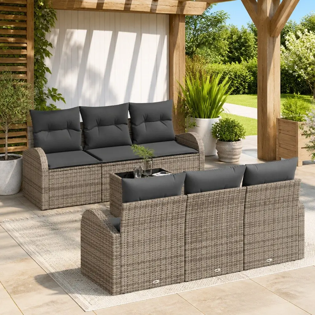7-Piece Modular Garden Sofa Set in Grey