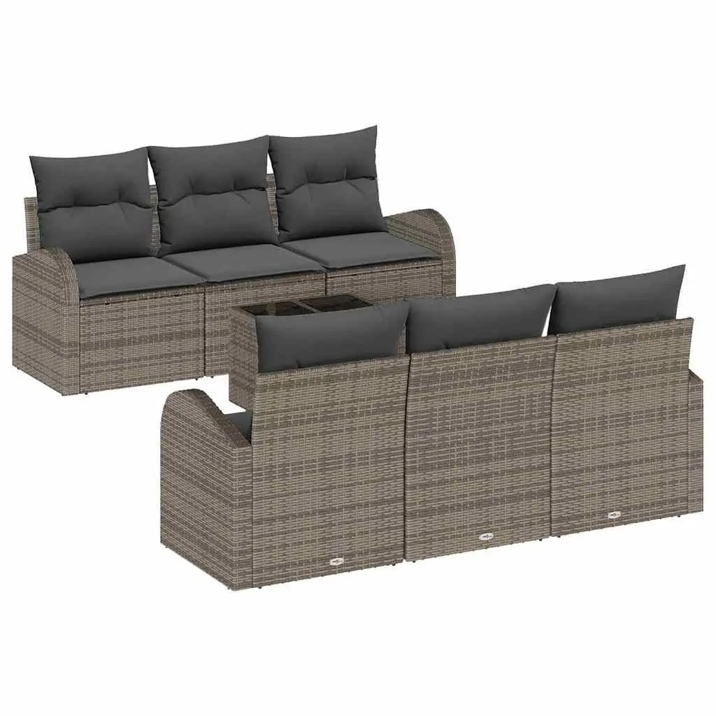 7-Piece Modular Garden Sofa Set in Grey