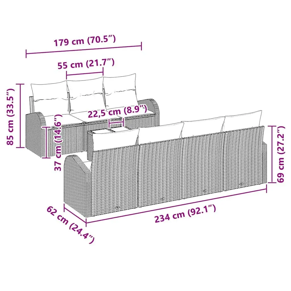 8-Piece Modular Garden Sofa Set