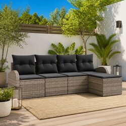 Specifications of 5-Piece Grey Modular Outdoor Sofa Set