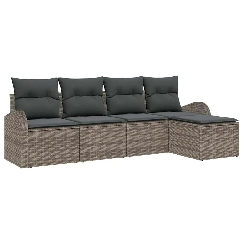 5-Piece Grey Modular Outdoor Sofa Set