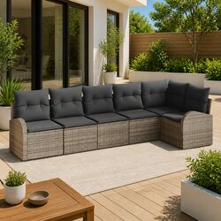 Specifications of Grey 6-Piece Garden Sofa Set