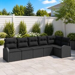 Specifications of 6-Piece Black Garden Sofa Set