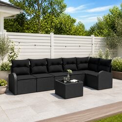 Specifications of 7 Piece Garden Sofa Set in Black