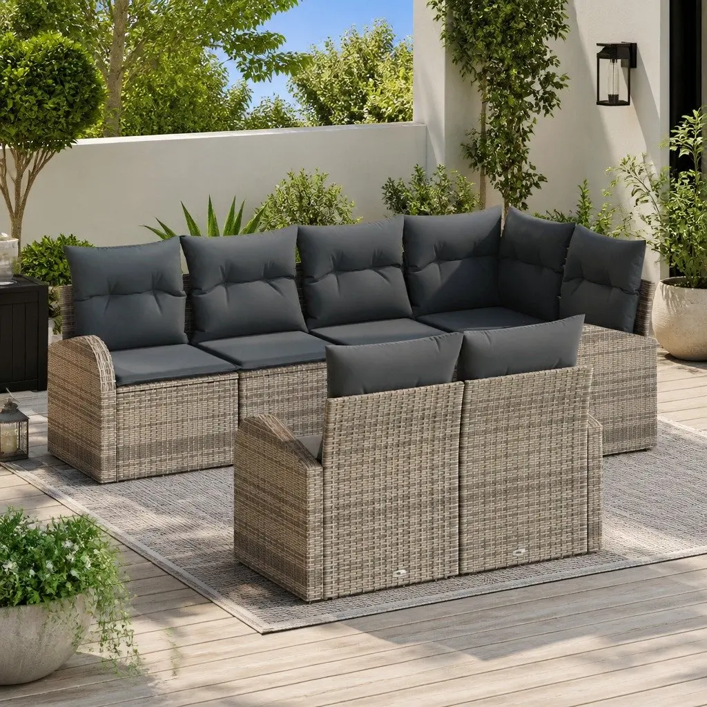 7-Piece Modular Garden Sofa Set in Grey