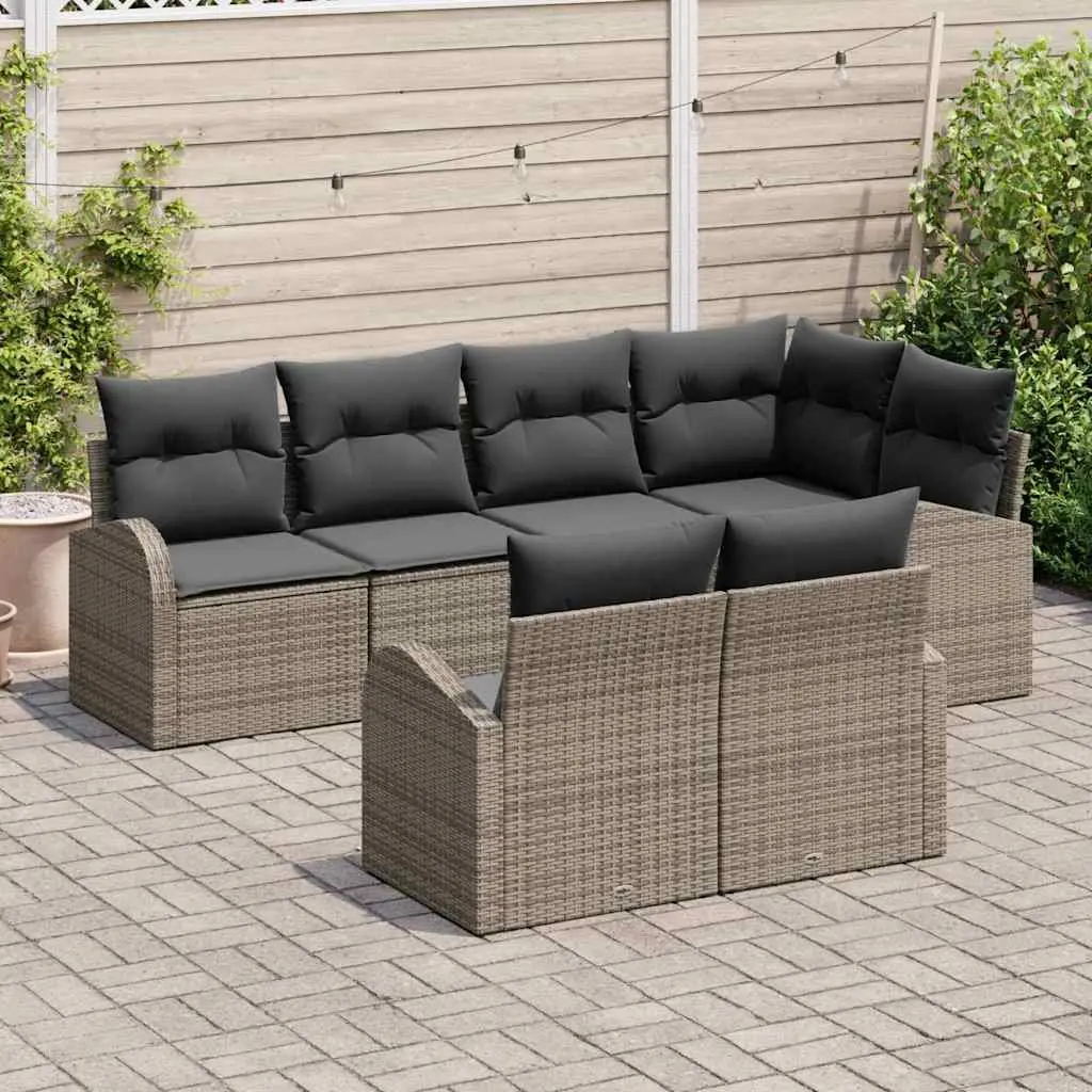 7-Piece Modular Garden Sofa Set in Grey
