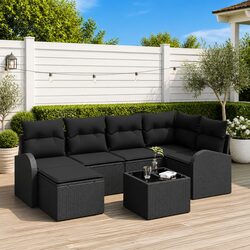 Specifications of 7-Piece Outdoor Sofa Set in Black