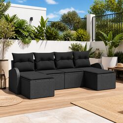 Specifications of Black Poly Rattan Outdoor Sofa Set