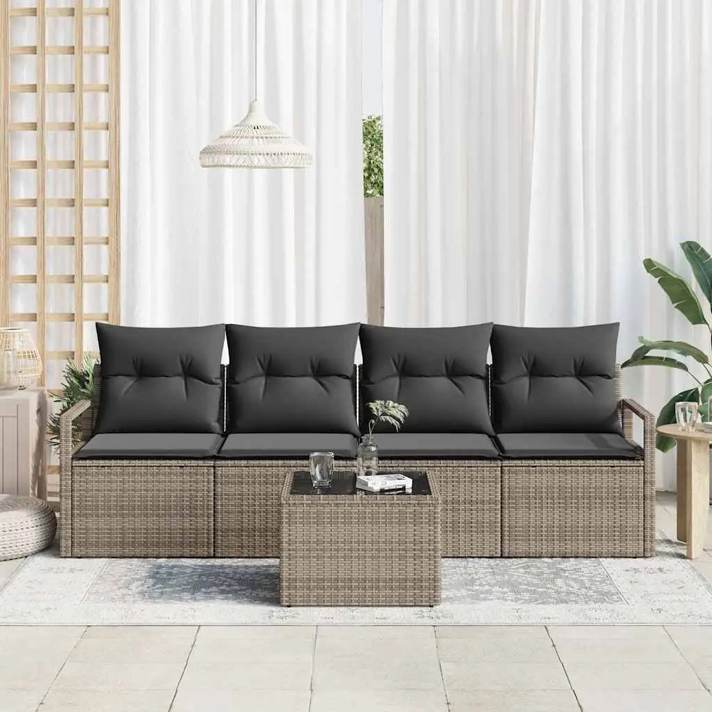 5-Piece Grey Outdoor Sofa Set