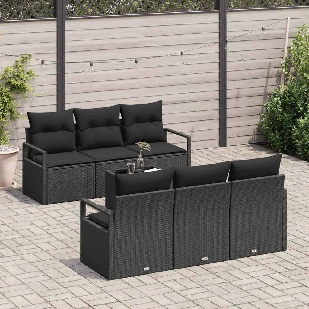 7-Piece Black Modular Sofa Set
