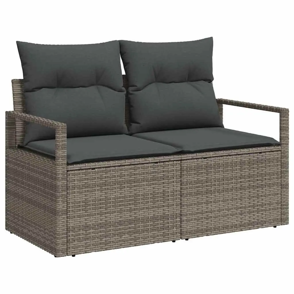 6-Piece Grey Poly Rattan Sofa Set