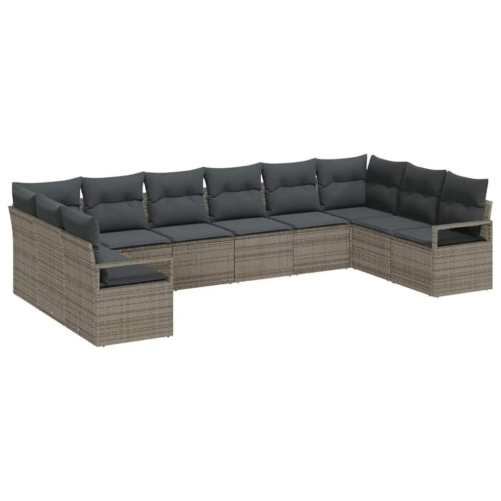 10-Piece Grey Modular Outdoor Sofa Set