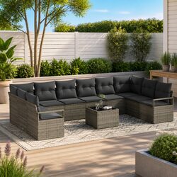 Specifications of 11-Piece Light Grey Outdoor Sofa Set
