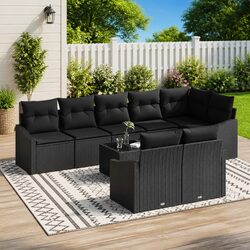 Specifications for 9-Piece Black Outdoor Sofa Set
