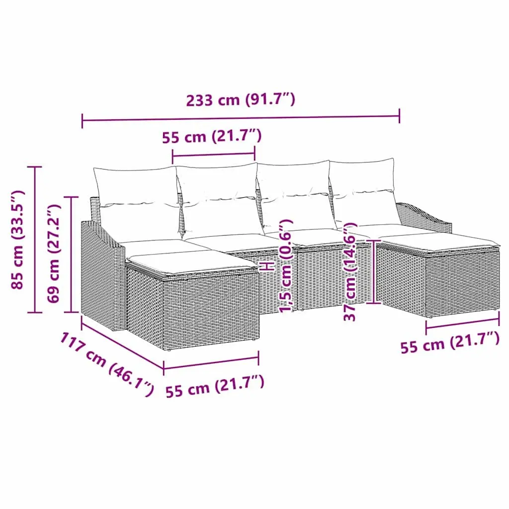 6-Seater Garden Dining Set