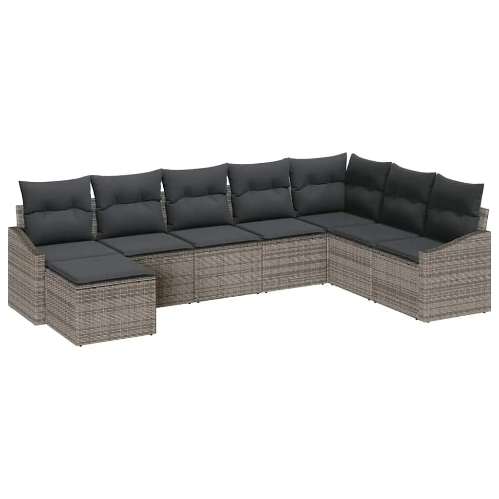 Garden Sofa Set with 8 Modular Pieces in Grey