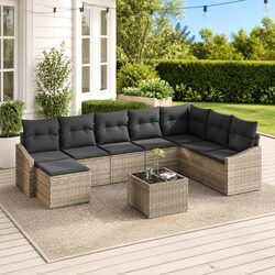 Specifications of 8-Piece Light Grey Modular Sofa Set