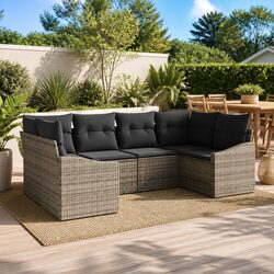 6 Piece Garden Sofa Set with Dimensions and Details