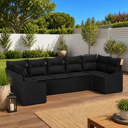 Specifications of 7-Piece Modular Sofa Set in Black