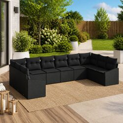 Specifications of 10-Piece Black Outdoor Sofa Set