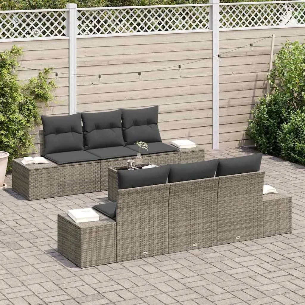 8-Piece Grey Outdoor Sofa Set with Cushions